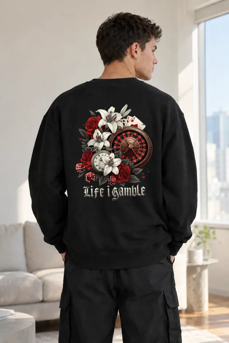 “Life Is Gamble” Heavy Blend Unisex Crewneck Sweatshirt | Gildan 18000