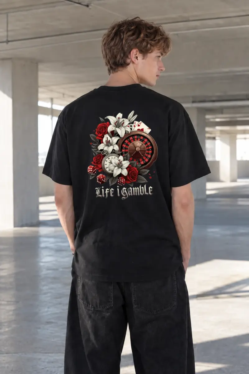 “Life Is Gamble” Heavyweight Unisex Crewneck T-shirt | Gildan 5000