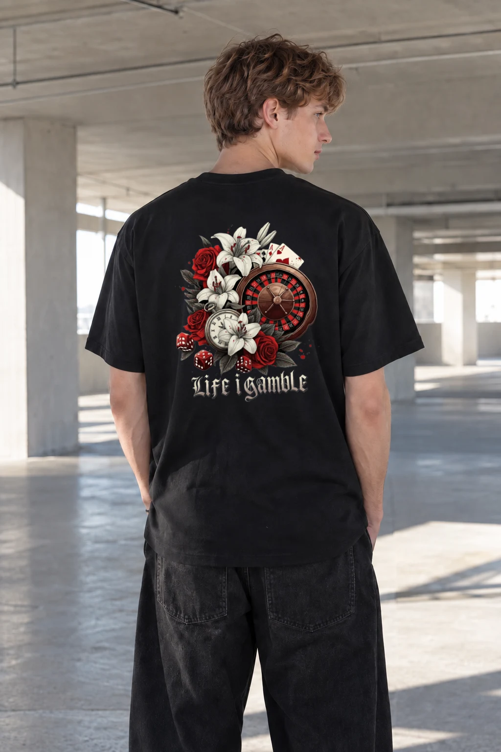 "Life Is Gamble" Heavyweight Unisex Crewneck T-shirt | Gildan 5000