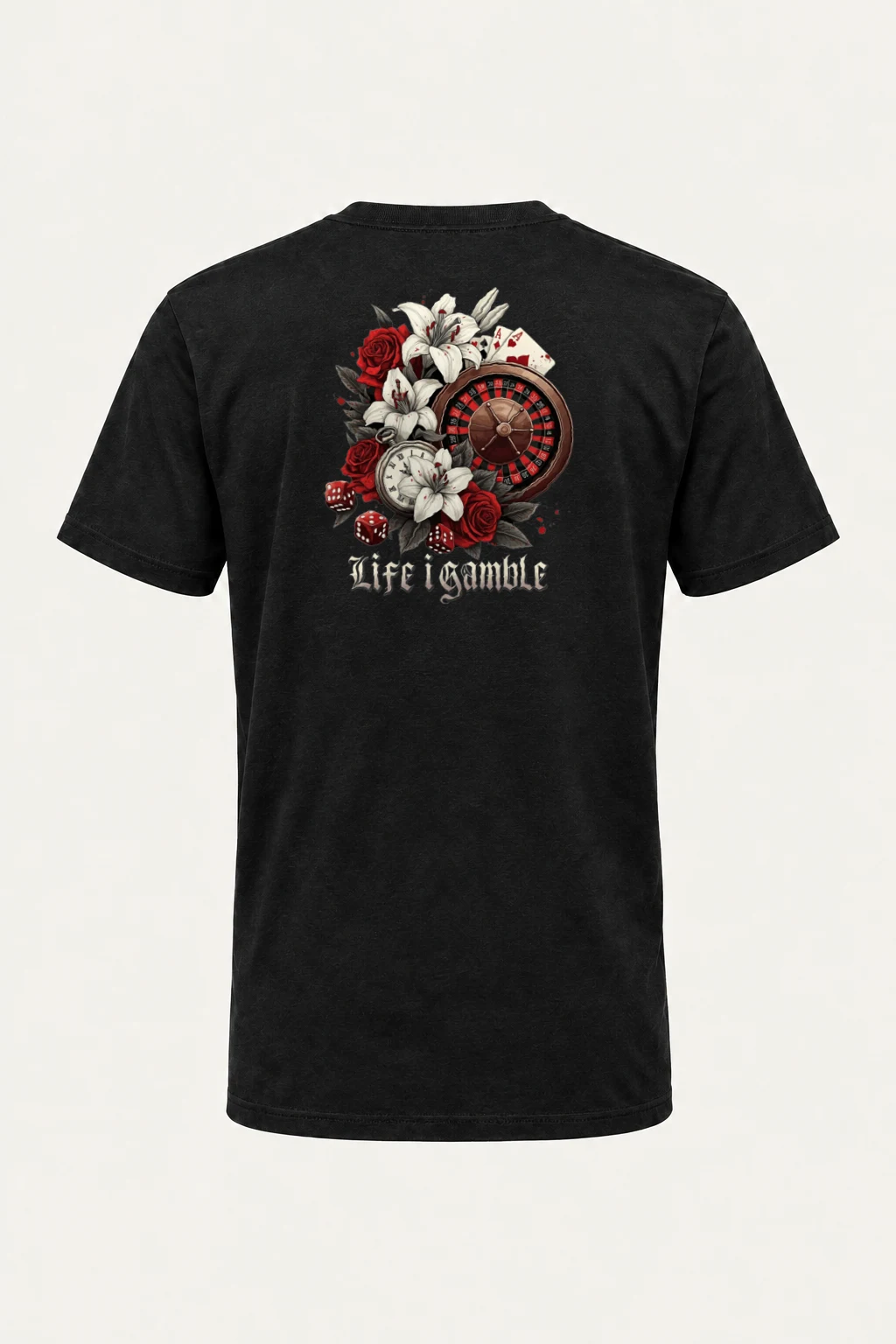 "Life Is Gamble" Heavyweight Unisex Crewneck T-shirt | Gildan 5000