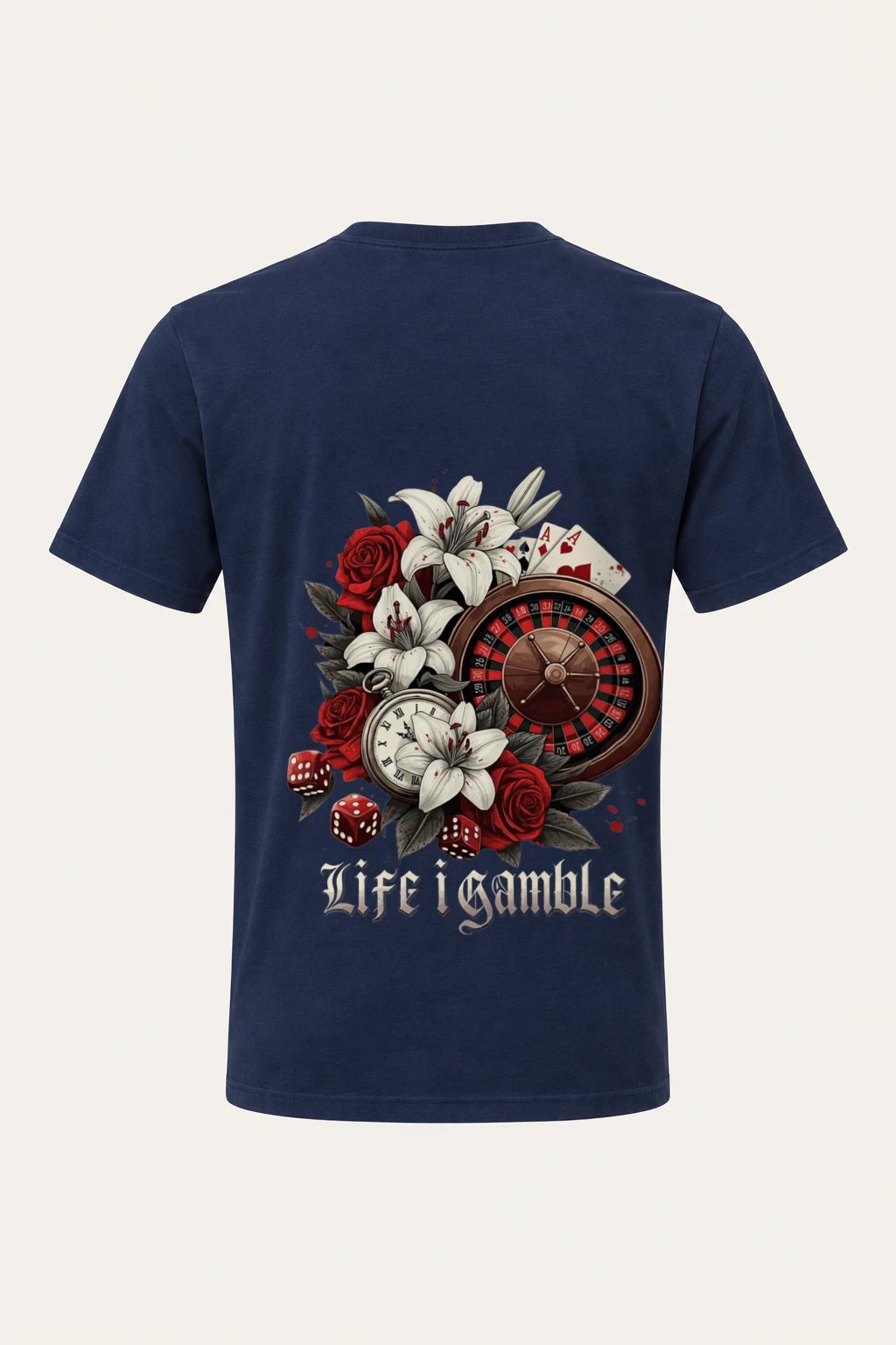 "Life Is Gamble" Heavyweight Unisex Crewneck T-shirt | Gildan 5000