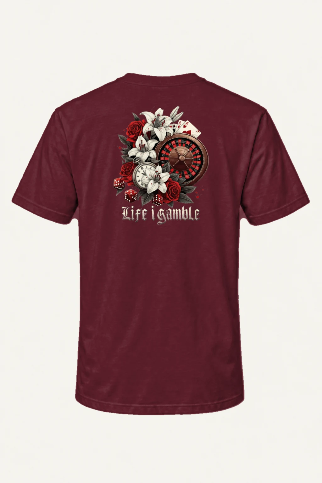 "Life Is Gamble" Heavyweight Unisex Crewneck T-shirt | Gildan 5000