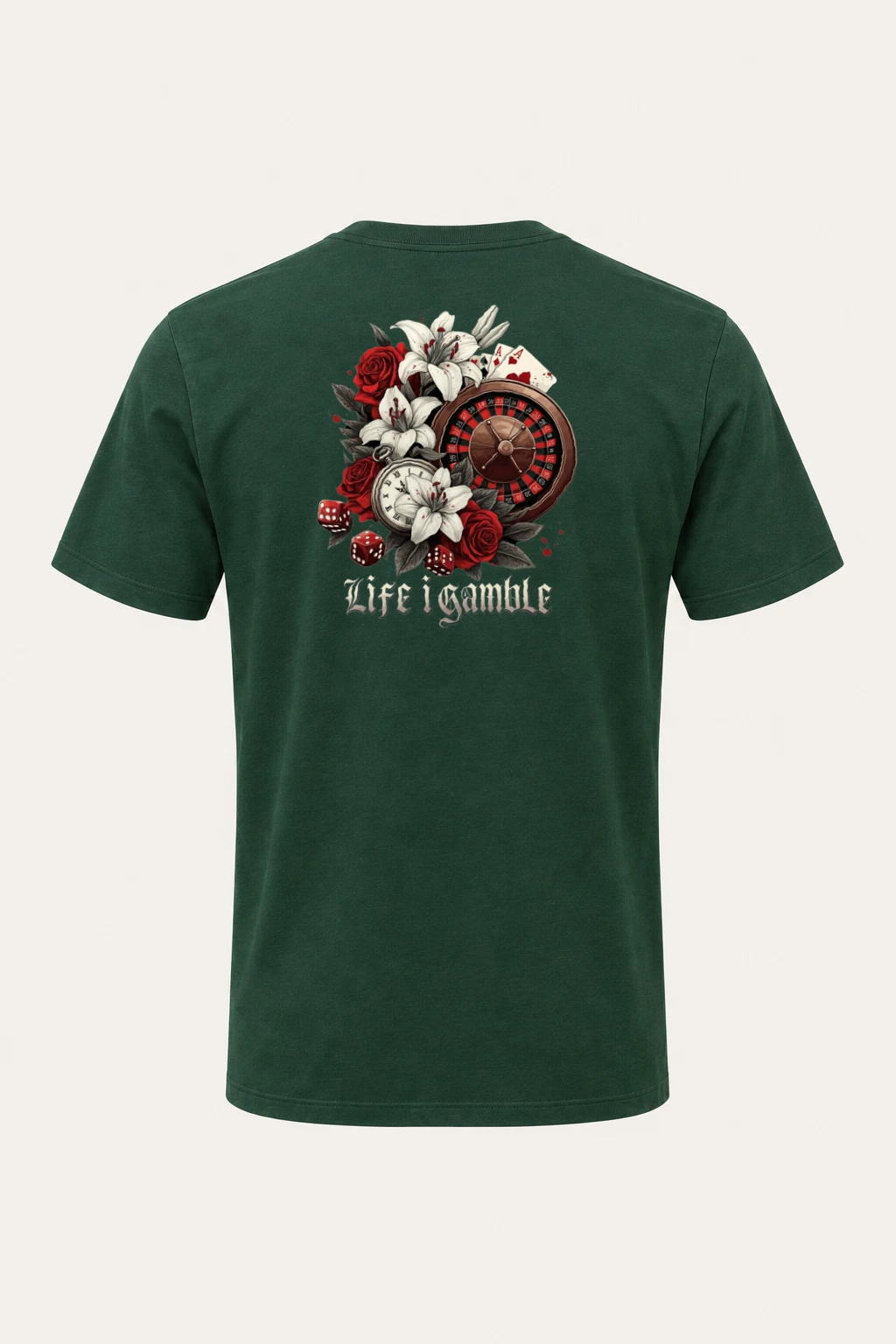 "Life Is Gamble" Heavyweight Unisex Crewneck T-shirt | Gildan 5000