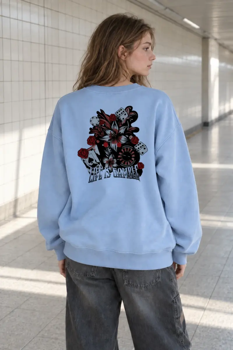 "Life Is Gambling" Heavy Blend Unisex Crewneck Sweatshirt | Gildan 18000