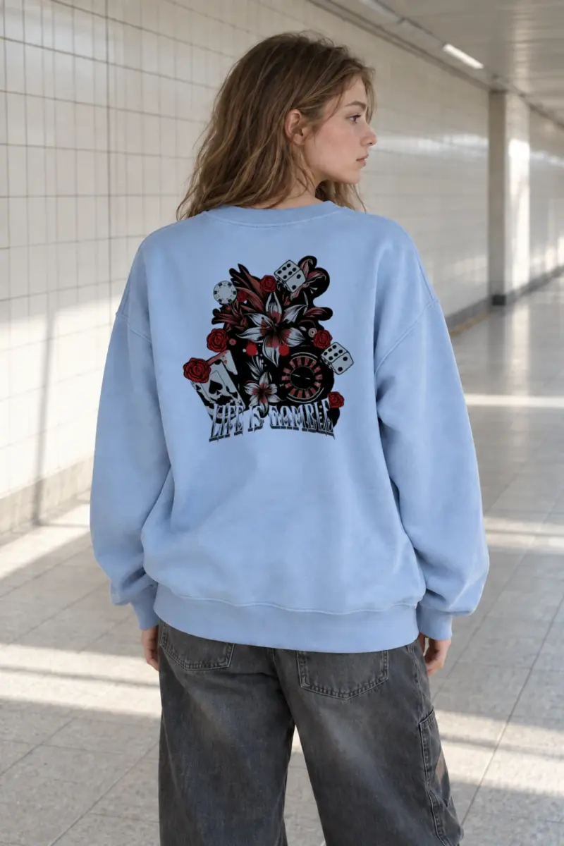“Life Is Gambling” Heavy Blend Unisex Crewneck Sweatshirt | Gildan 18000