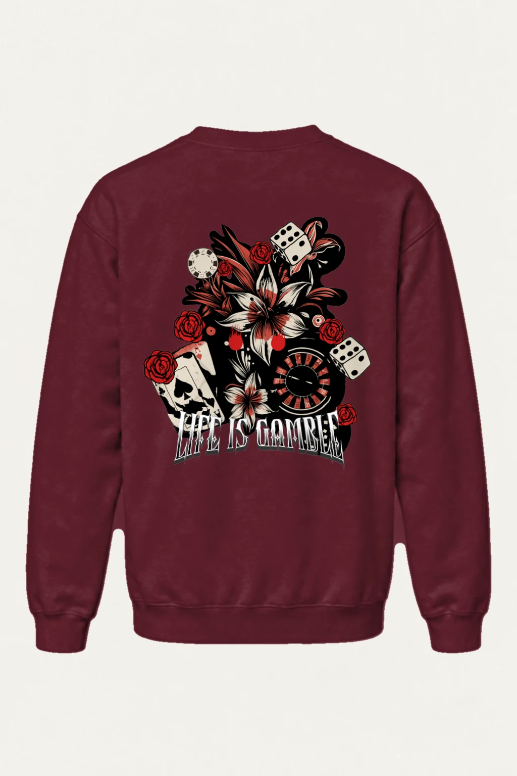 "Life Is Gambling" Heavy Blend Unisex Crewneck Sweatshirt | Gildan 18000