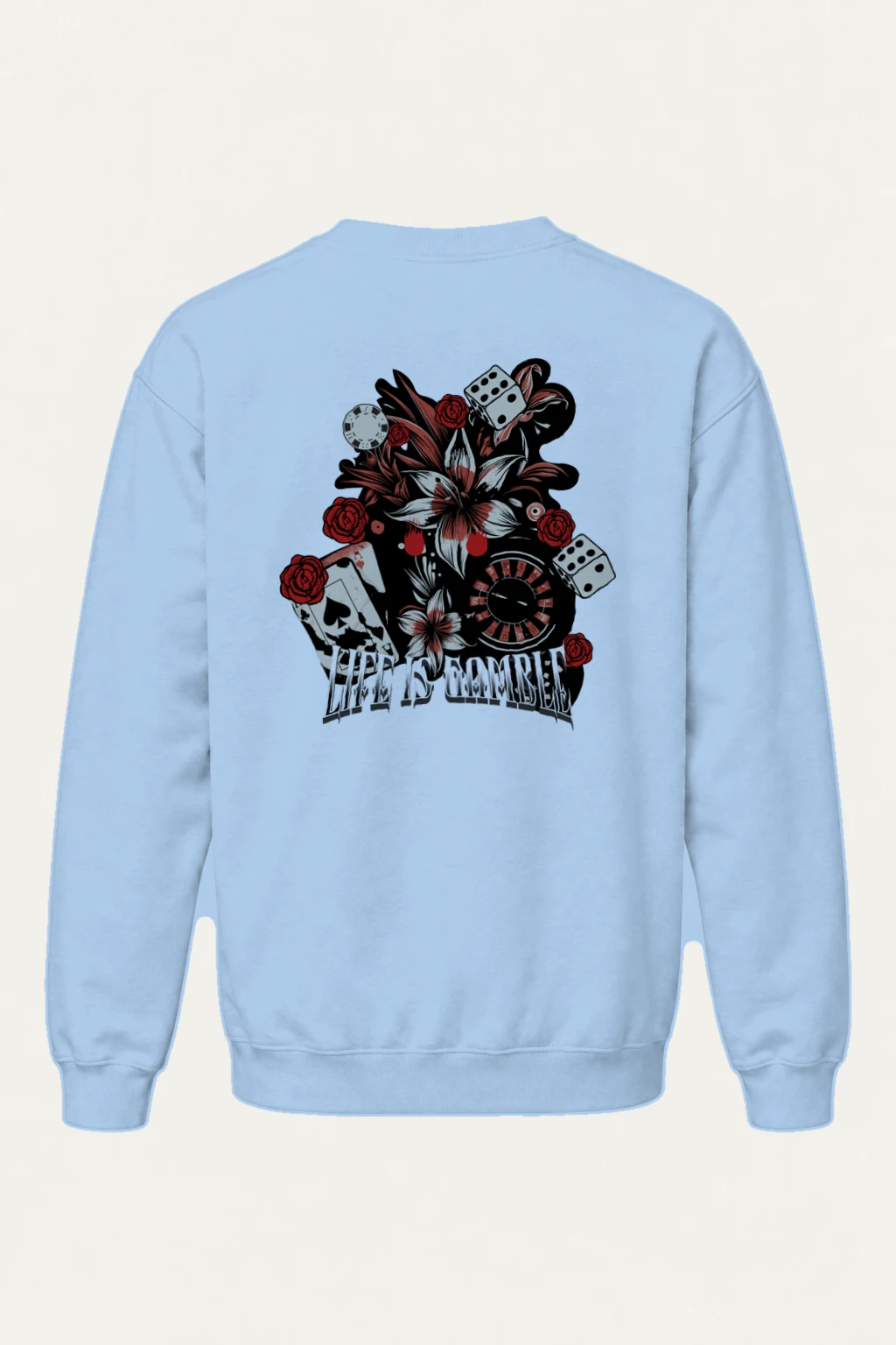 "Life Is Gambling" Heavy Blend Unisex Crewneck Sweatshirt | Gildan 18000
