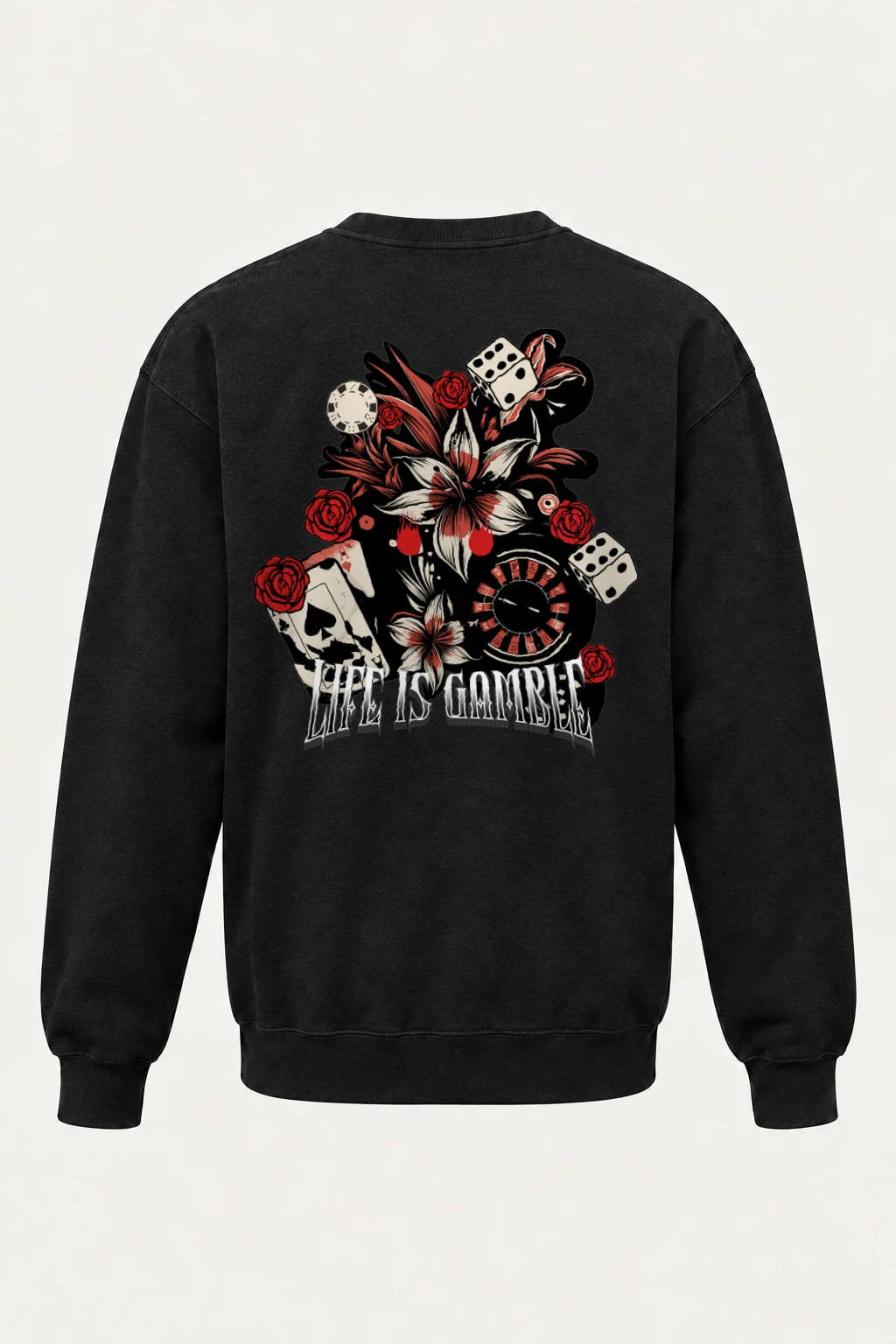 "Life Is Gambling" Heavy Blend Unisex Crewneck Sweatshirt | Gildan 18000