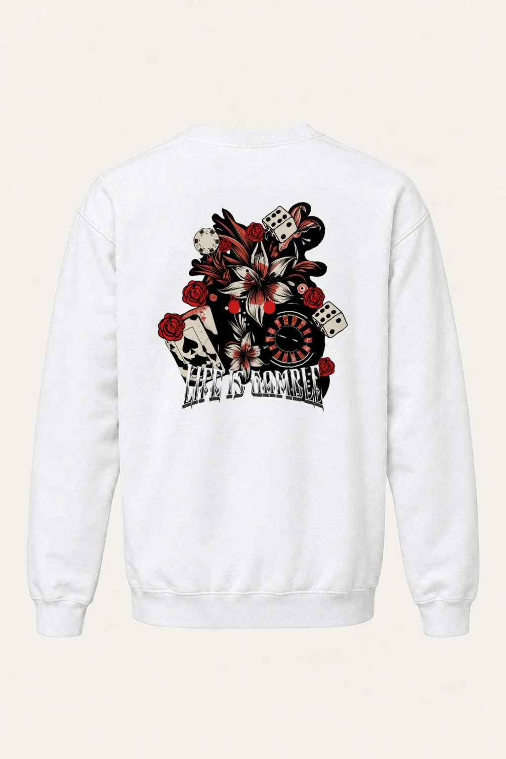 "Life Is Gambling" Heavy Blend Unisex Crewneck Sweatshirt | Gildan 18000