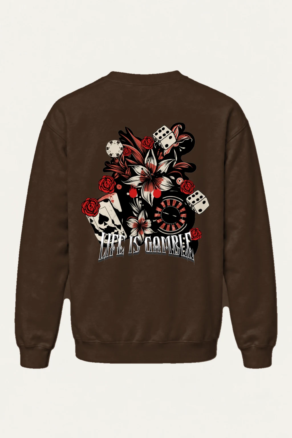 "Life Is Gambling" Heavy Blend Unisex Crewneck Sweatshirt | Gildan 18000
