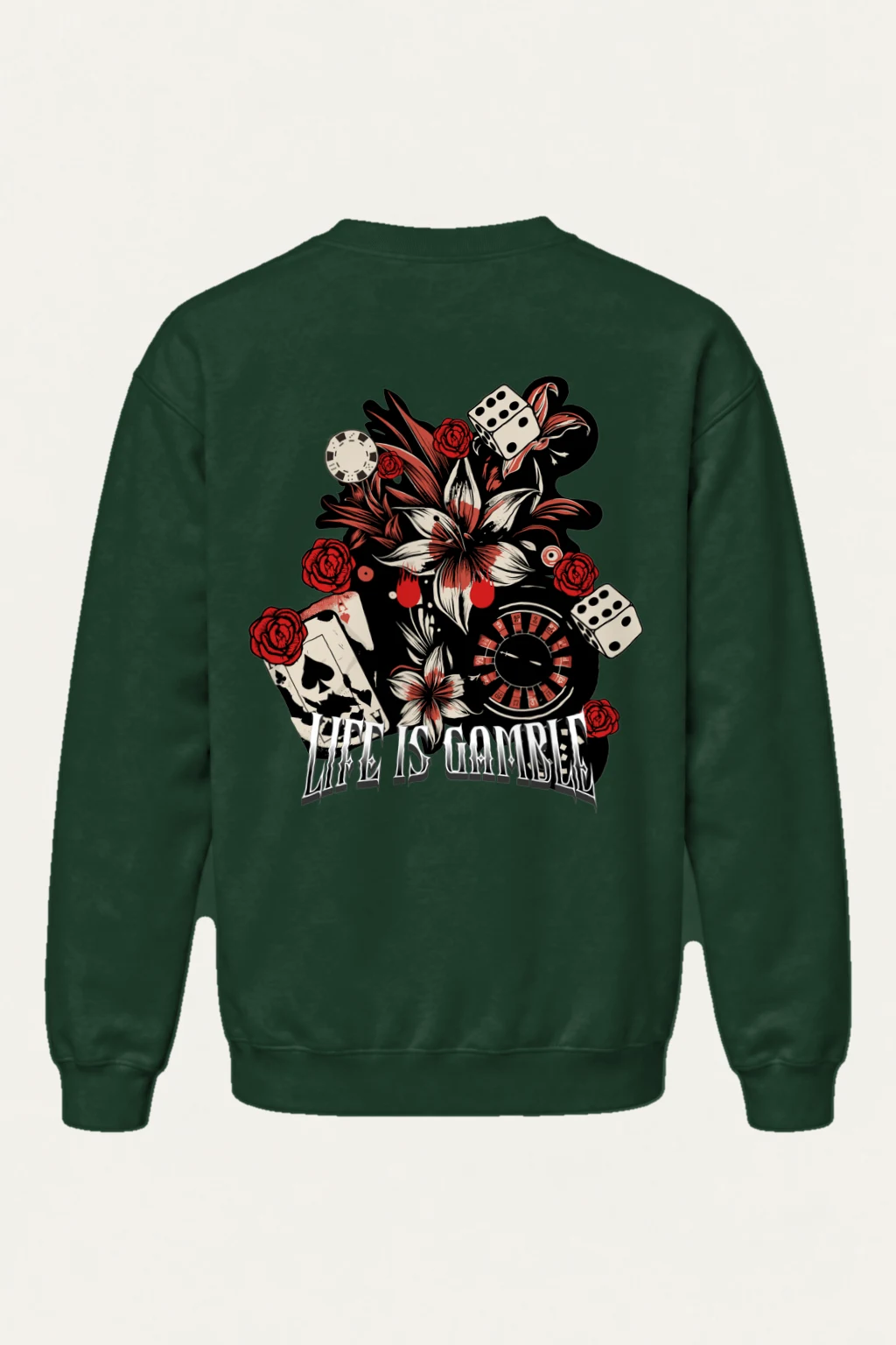 "Life Is Gambling" Heavy Blend Unisex Crewneck Sweatshirt | Gildan 18000