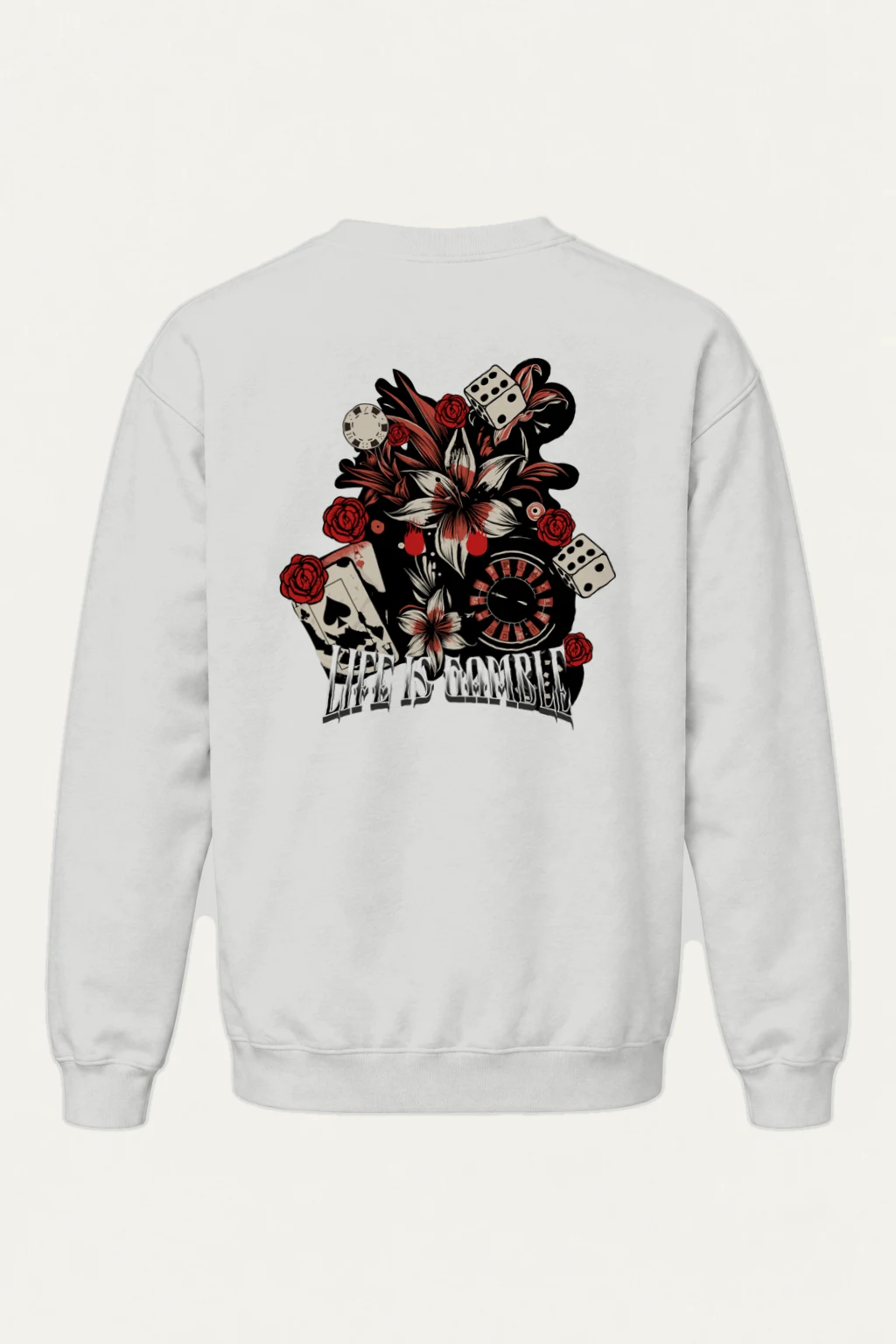 "Life Is Gambling" Heavy Blend Unisex Crewneck Sweatshirt | Gildan 18000