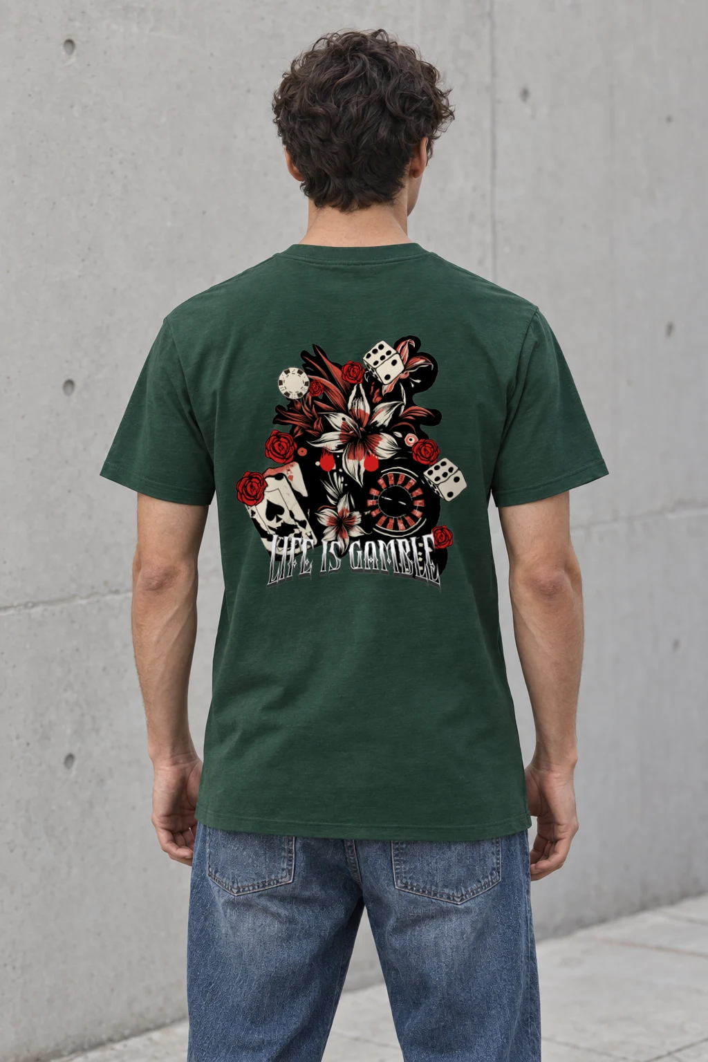 "Life Is Gambling" Heavyweight Unisex Crewneck T-shirt | Gildan 5000