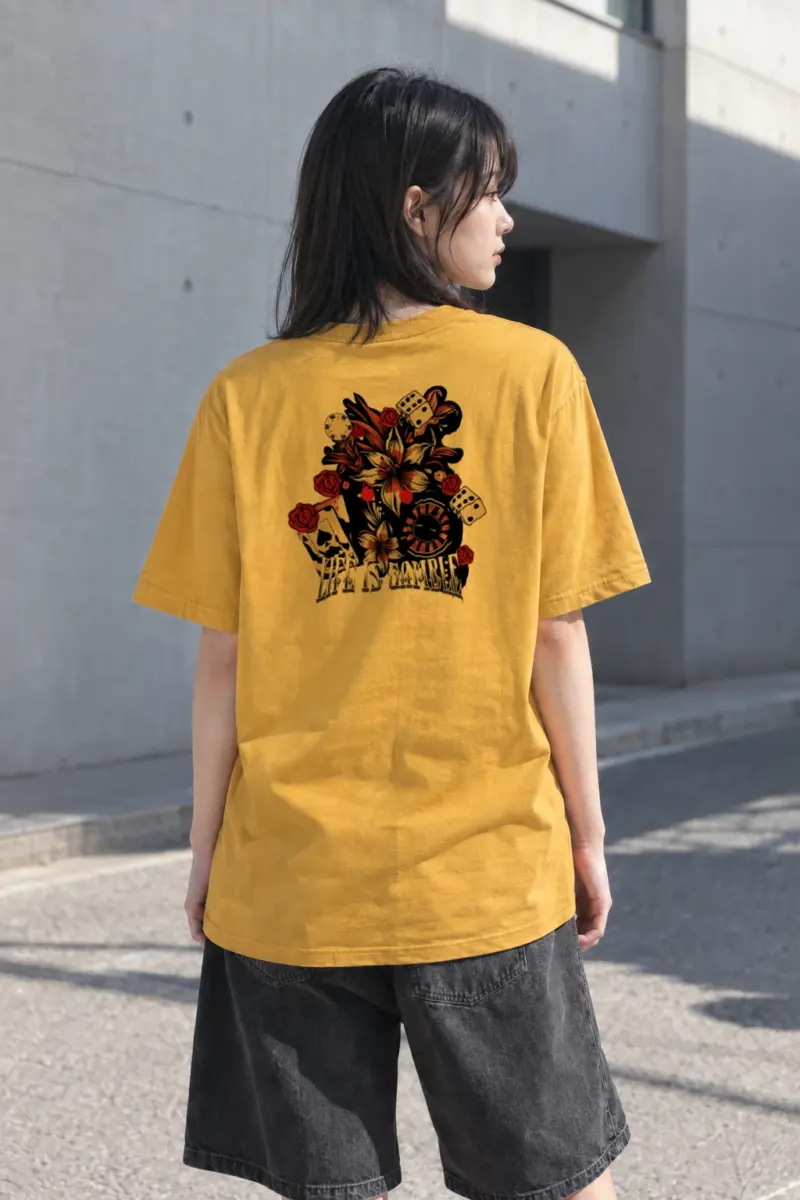 "Life Is Gambling" Heavyweight Unisex Crewneck T-shirt | Gildan 5000