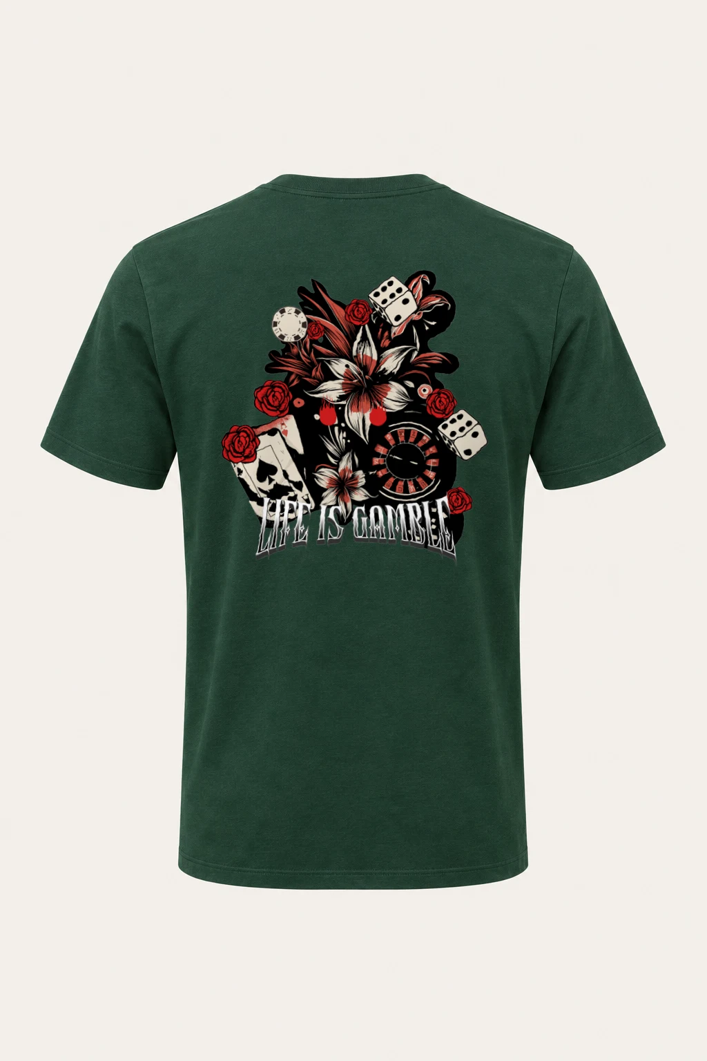 "Life Is Gambling" Heavyweight Unisex Crewneck T-shirt | Gildan 5000