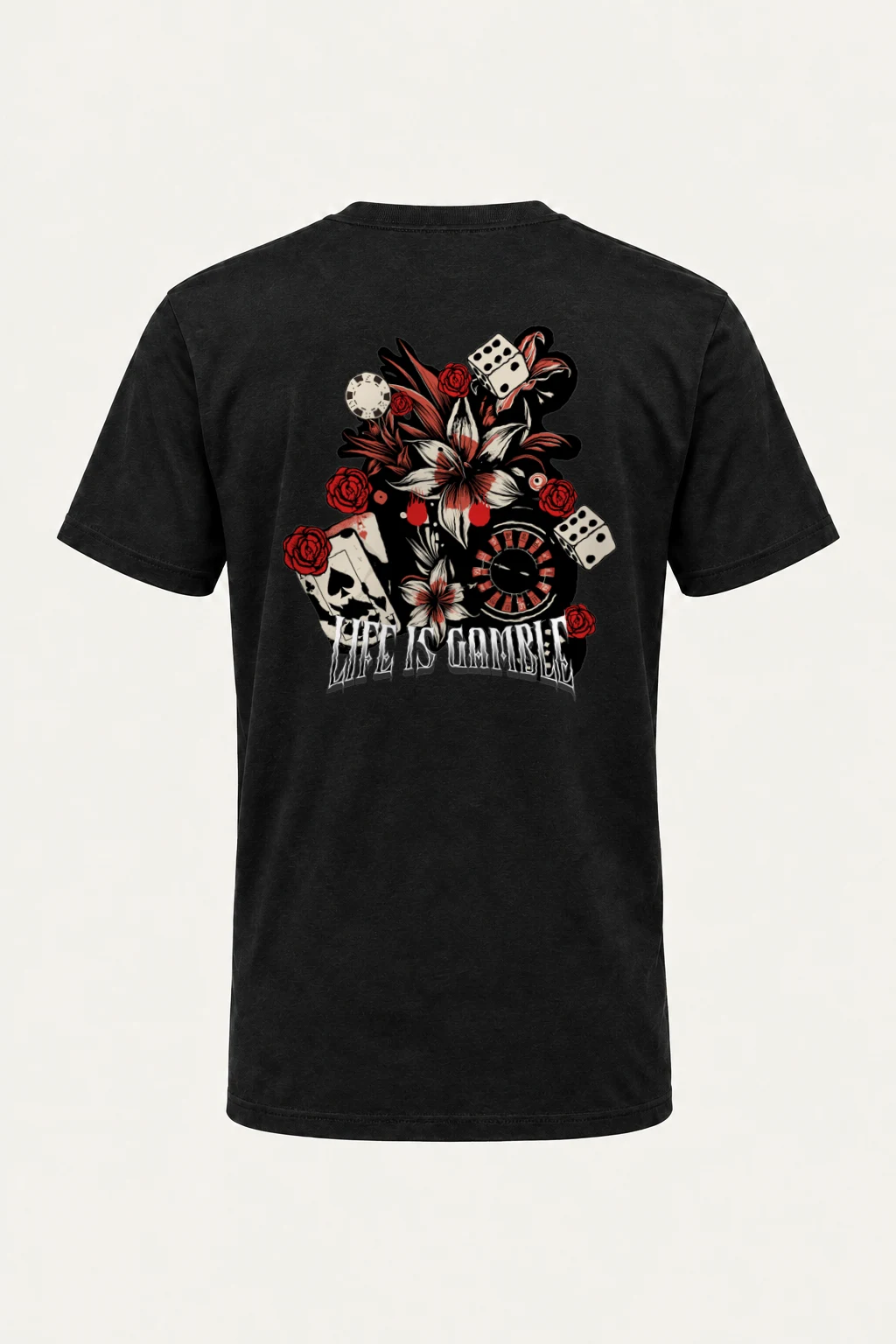 "Life Is Gambling" Heavyweight Unisex Crewneck T-shirt | Gildan 5000
