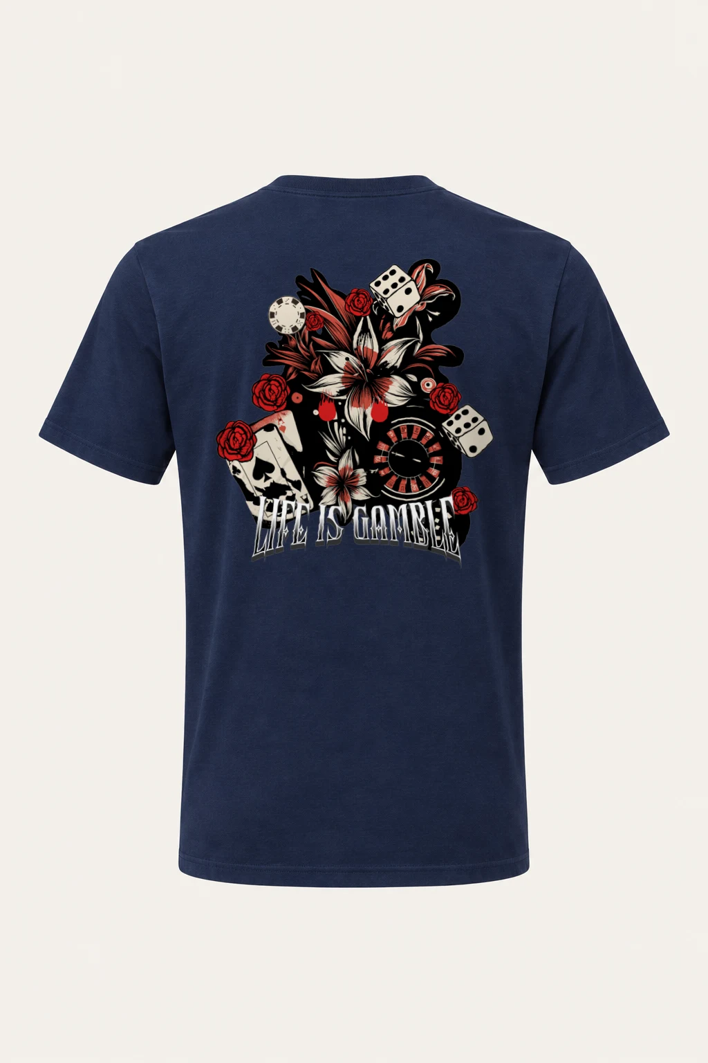 "Life Is Gambling" Heavyweight Unisex Crewneck T-shirt | Gildan 5000