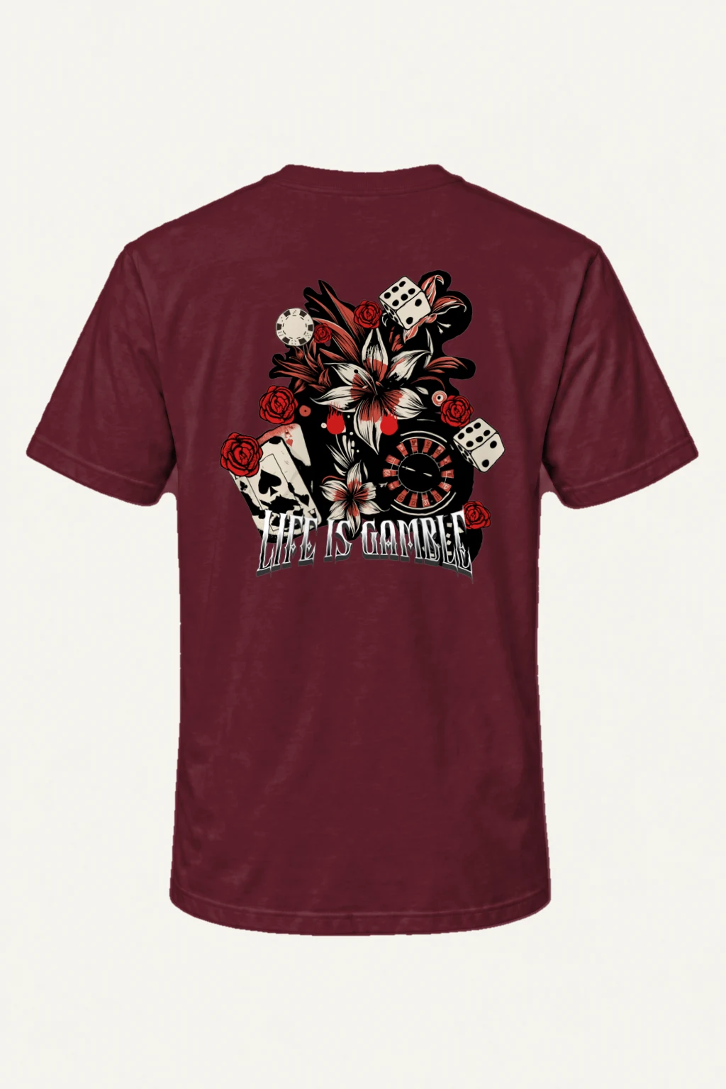 "Life Is Gambling" Heavyweight Unisex Crewneck T-shirt | Gildan 5000