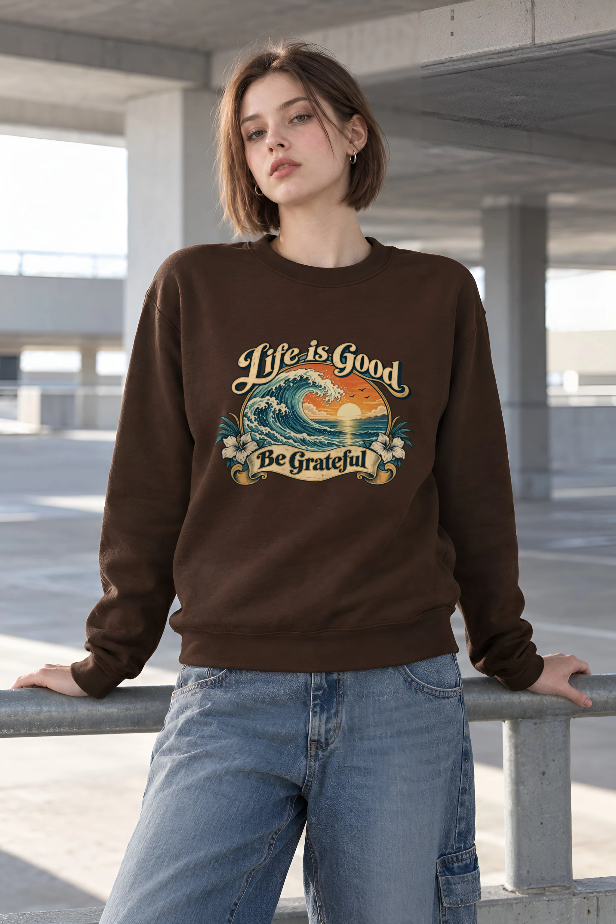 "Life Is Good" Heavy Blend Unisex Crewneck Sweatshirt
