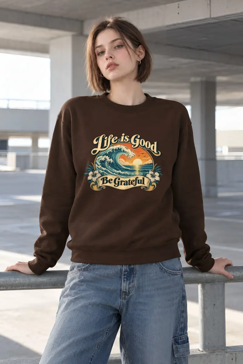 "Life Is Good" Heavy Blend Unisex Crewneck Sweatshirt