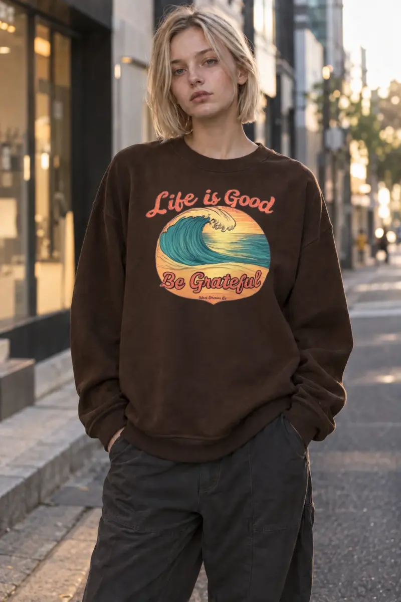 "Life Is Good" Heavy Blend Unisex Crewneck Sweatshirt | Gildan 18000