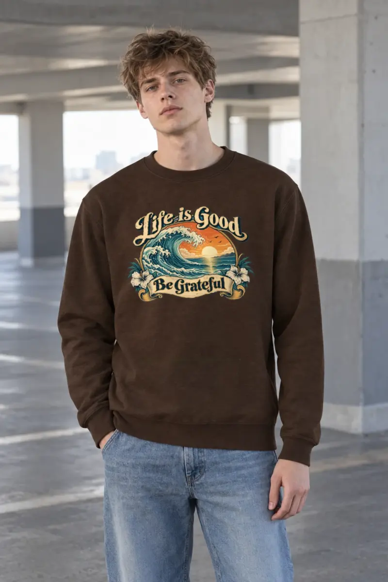 "Life Is Good" Heavy Blend Unisex Crewneck Sweatshirt