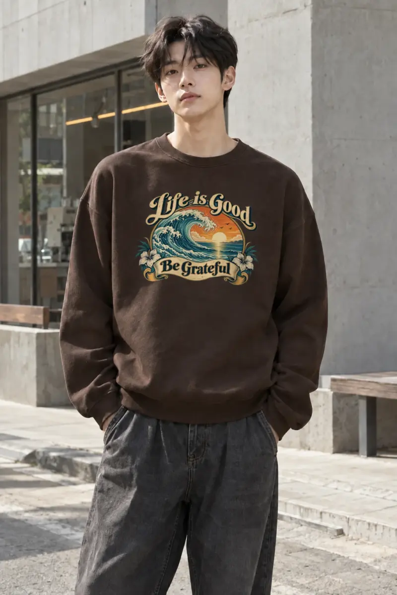 "Life Is Good" Heavy Blend Unisex Crewneck Sweatshirt | Gildan 18000