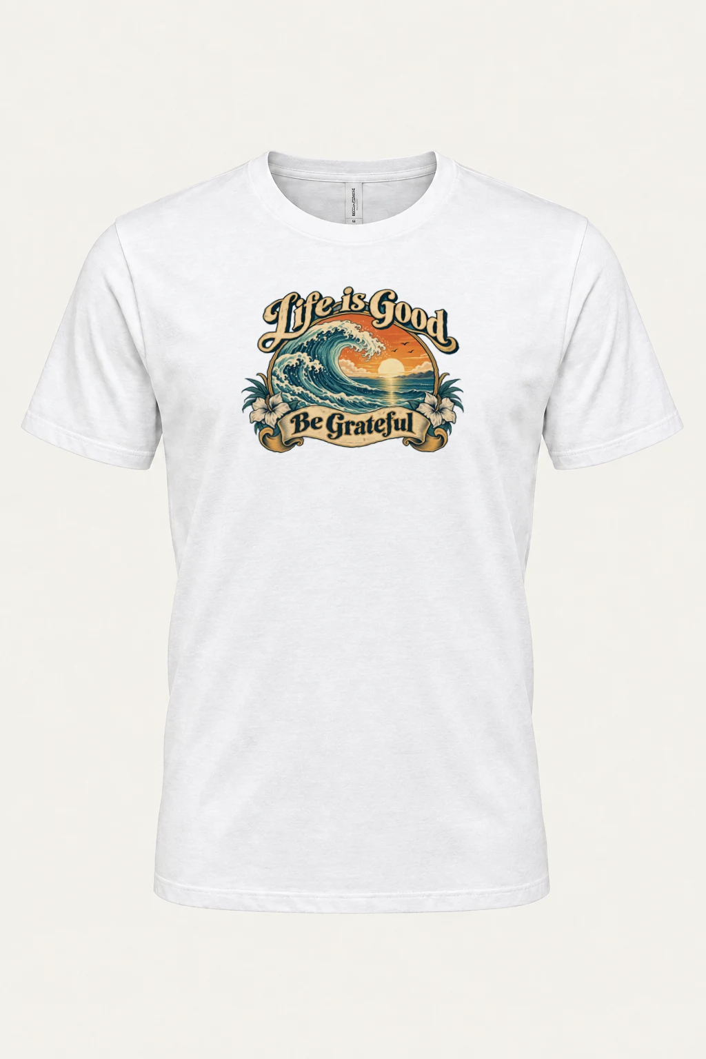 "Life Is Good" Heavyweight Unisex Crewneck T-shirt | Gildan 5000