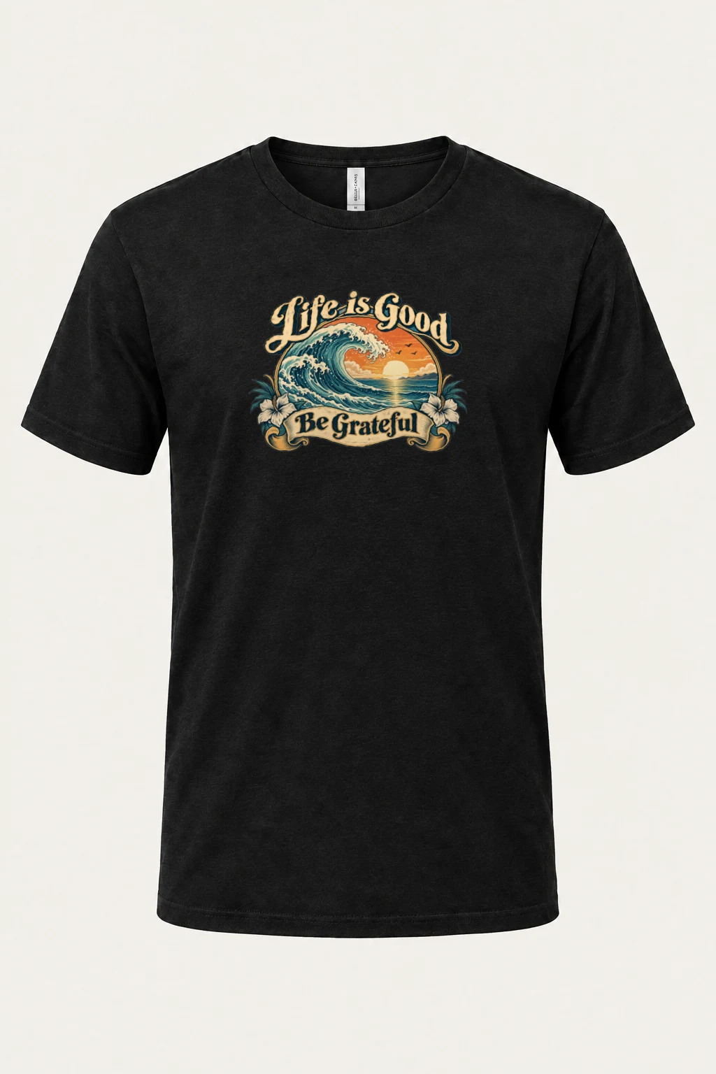 "Life Is Good" Heavyweight Unisex Crewneck T-shirt | Gildan 5000