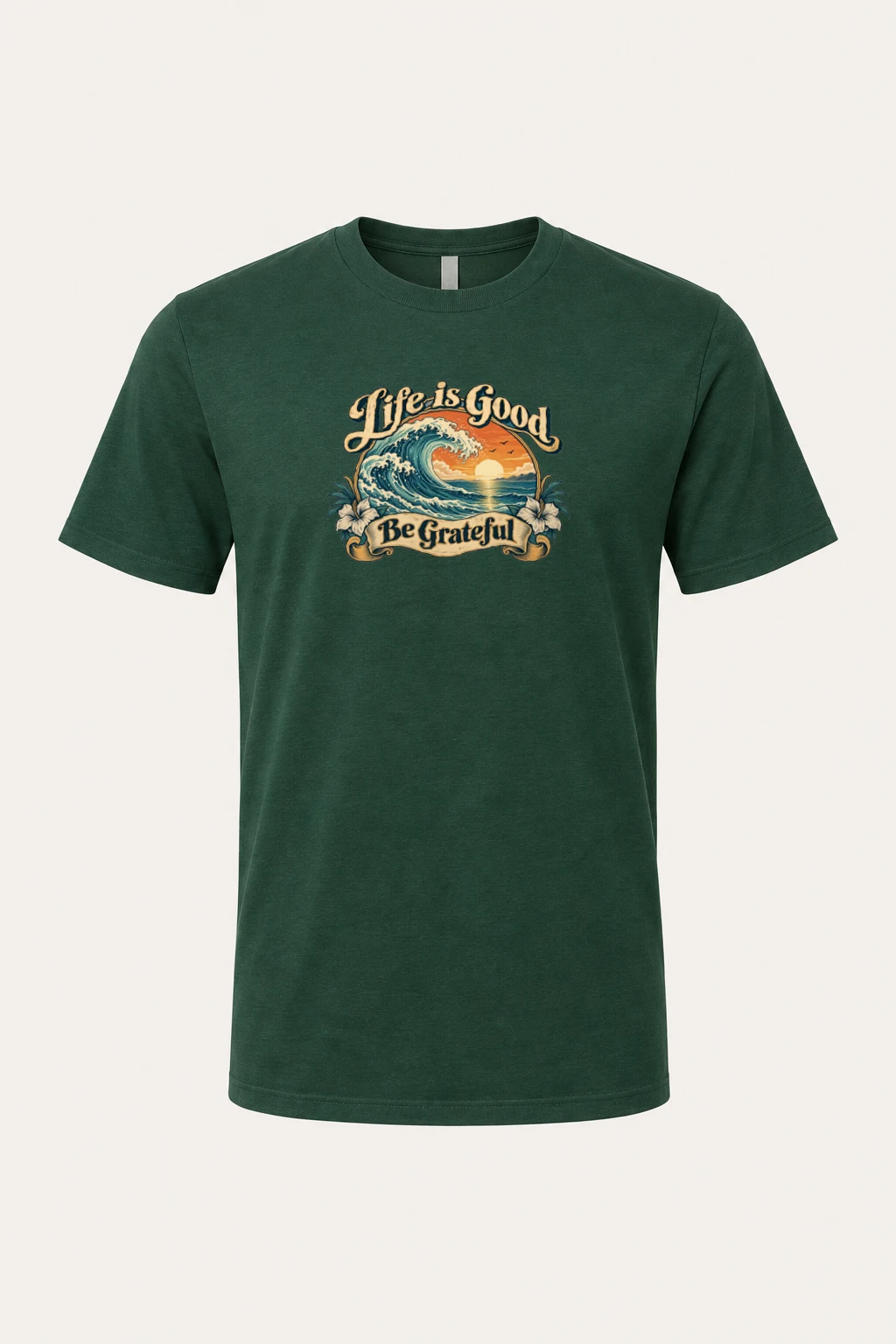 "Life Is Good" Heavyweight Unisex Crewneck T-shirt | Gildan 5000