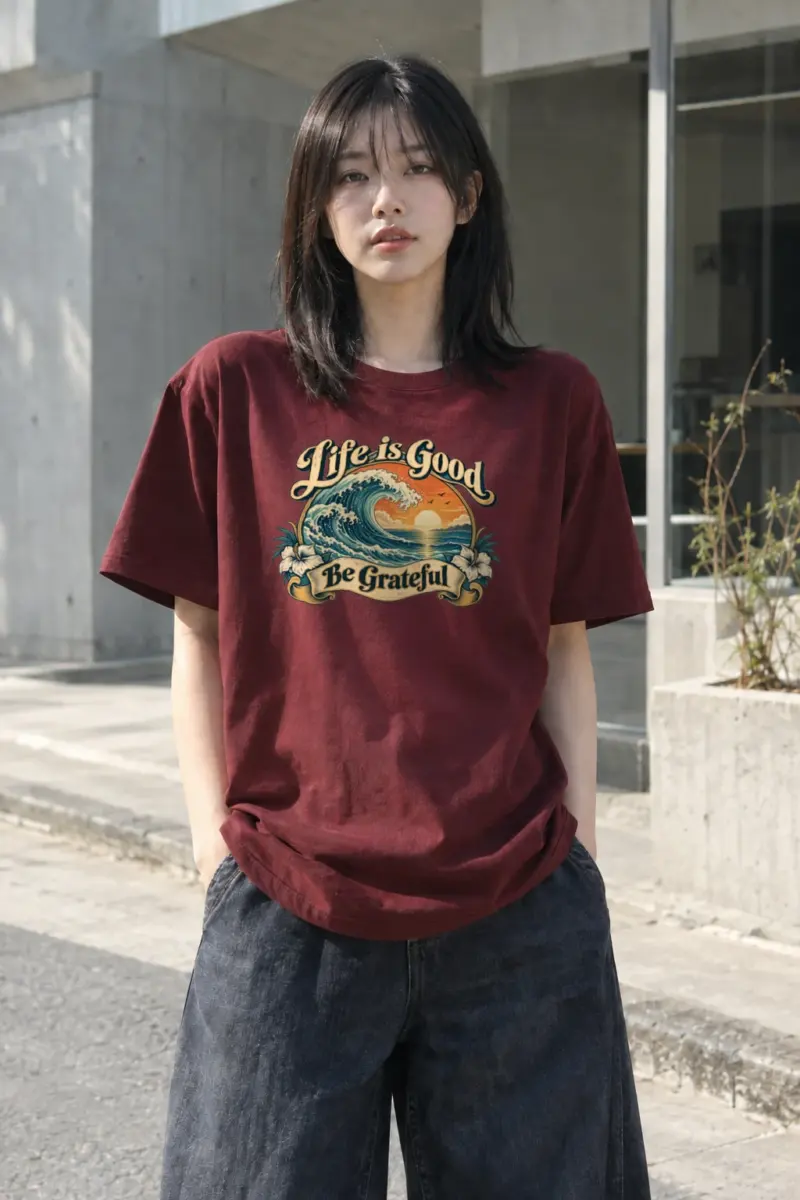 "Life Is Good" Heavyweight Unisex Crewneck T-shirt | Gildan 5000