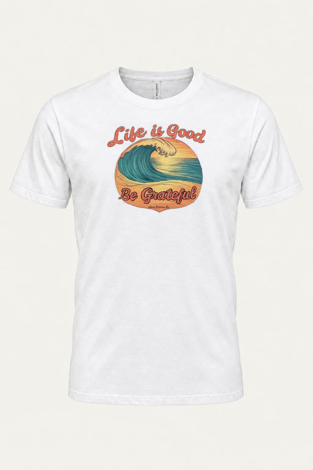 "Life Is Good Wave" Heavyweight Unisex Crewneck T-shirt | Gildan 5000