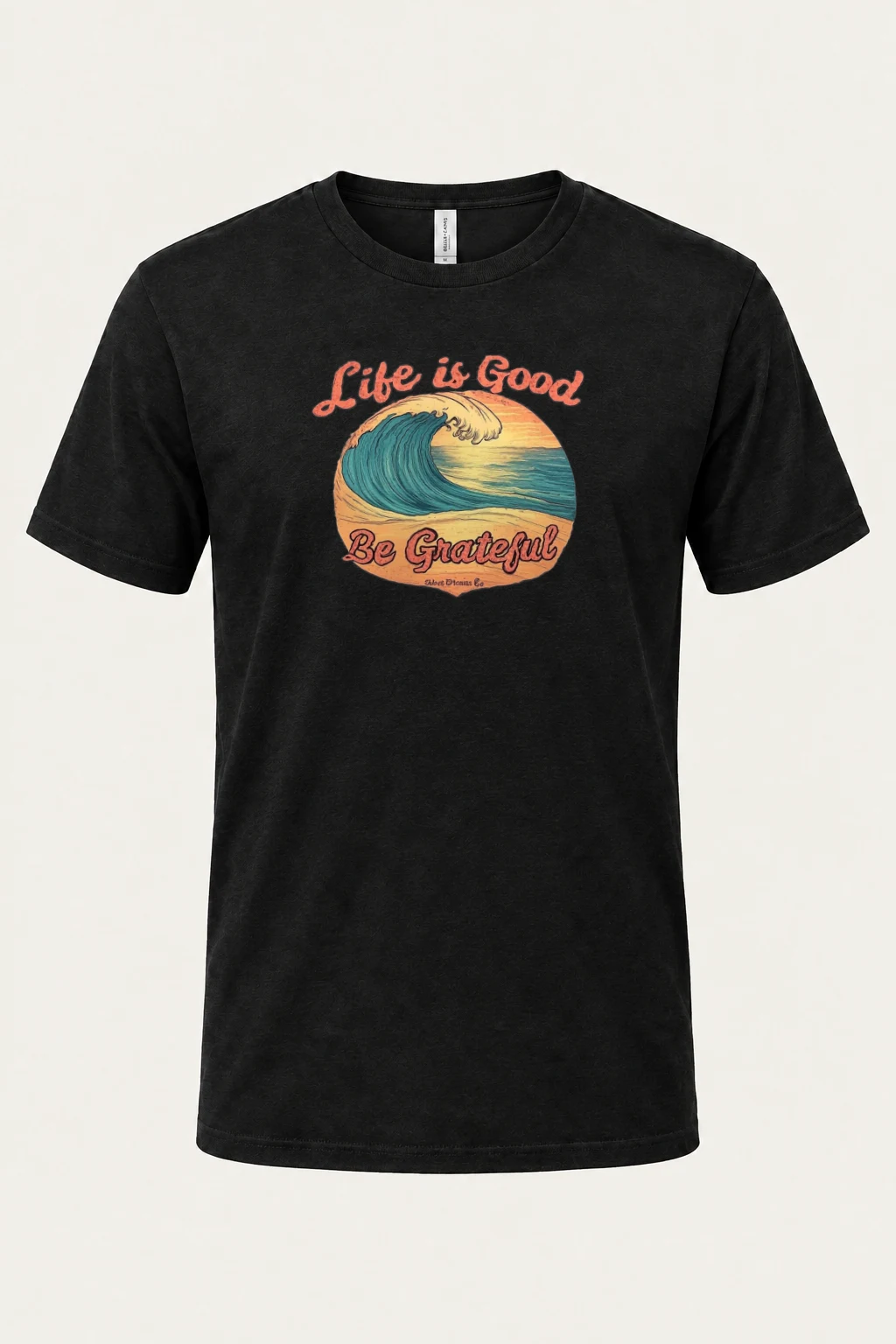 "Life Is Good Wave" Heavyweight Unisex Crewneck T-shirt | Gildan 5000