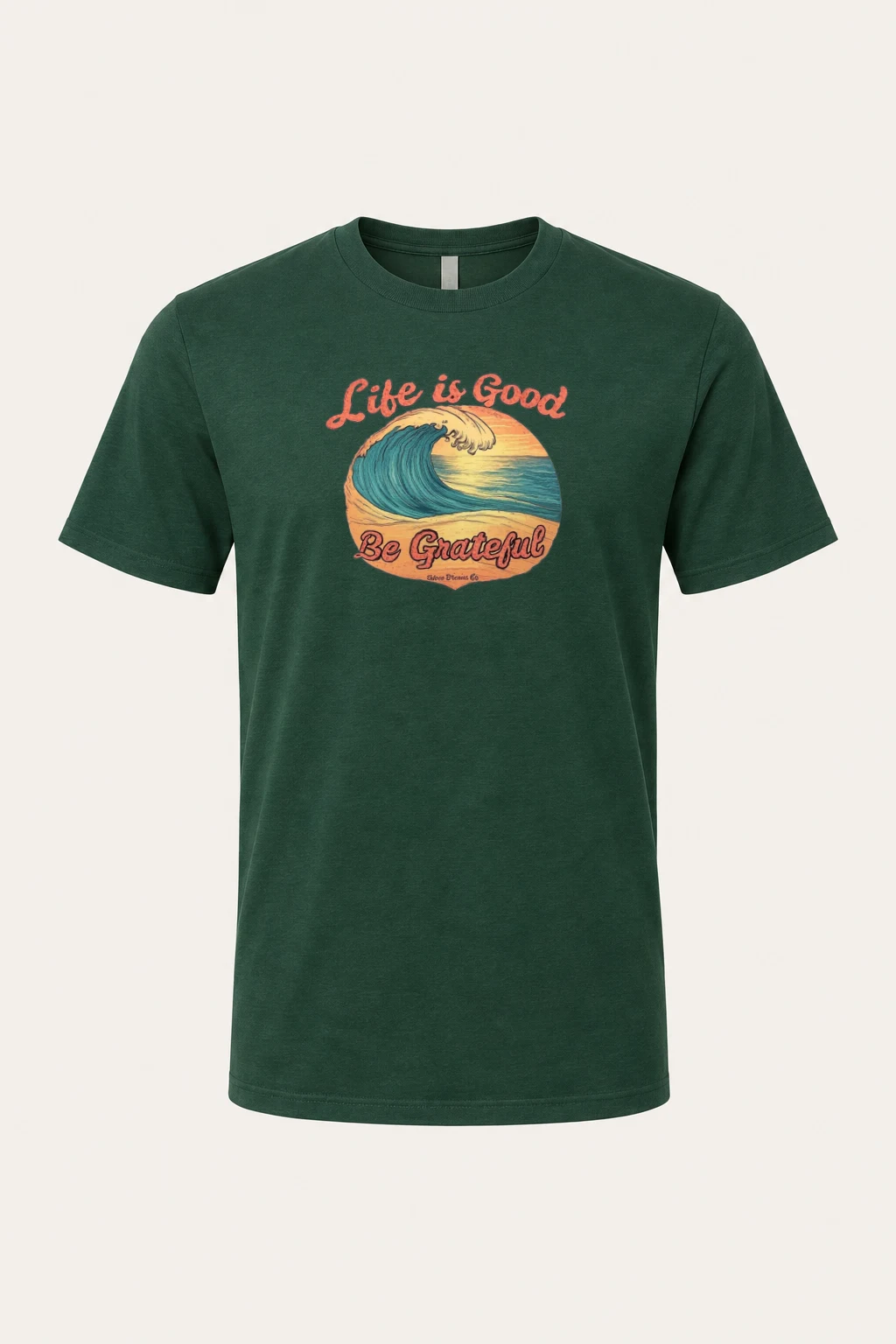"Life Is Good Wave" Heavyweight Unisex Crewneck T-shirt | Gildan 5000