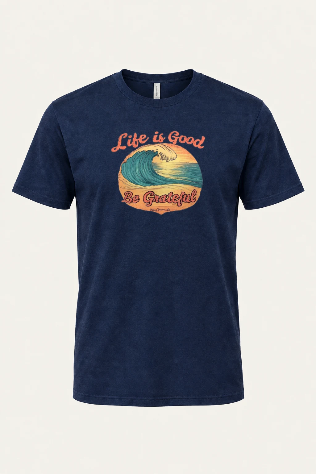 "Life Is Good Wave" Heavyweight Unisex Crewneck T-shirt | Gildan 5000