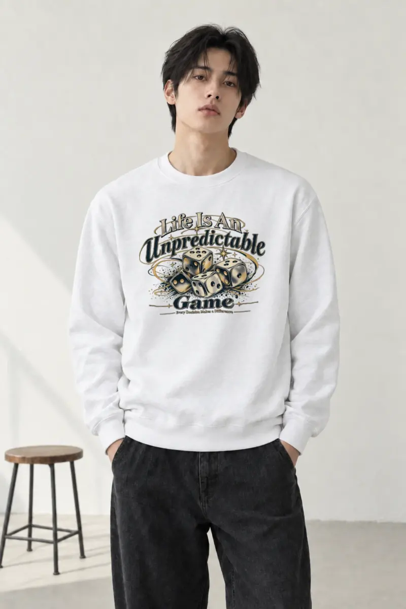 "Life Is Unpredictable" Heavy Blend Unisex Crewneck Sweatshirt | Gildan 18000
