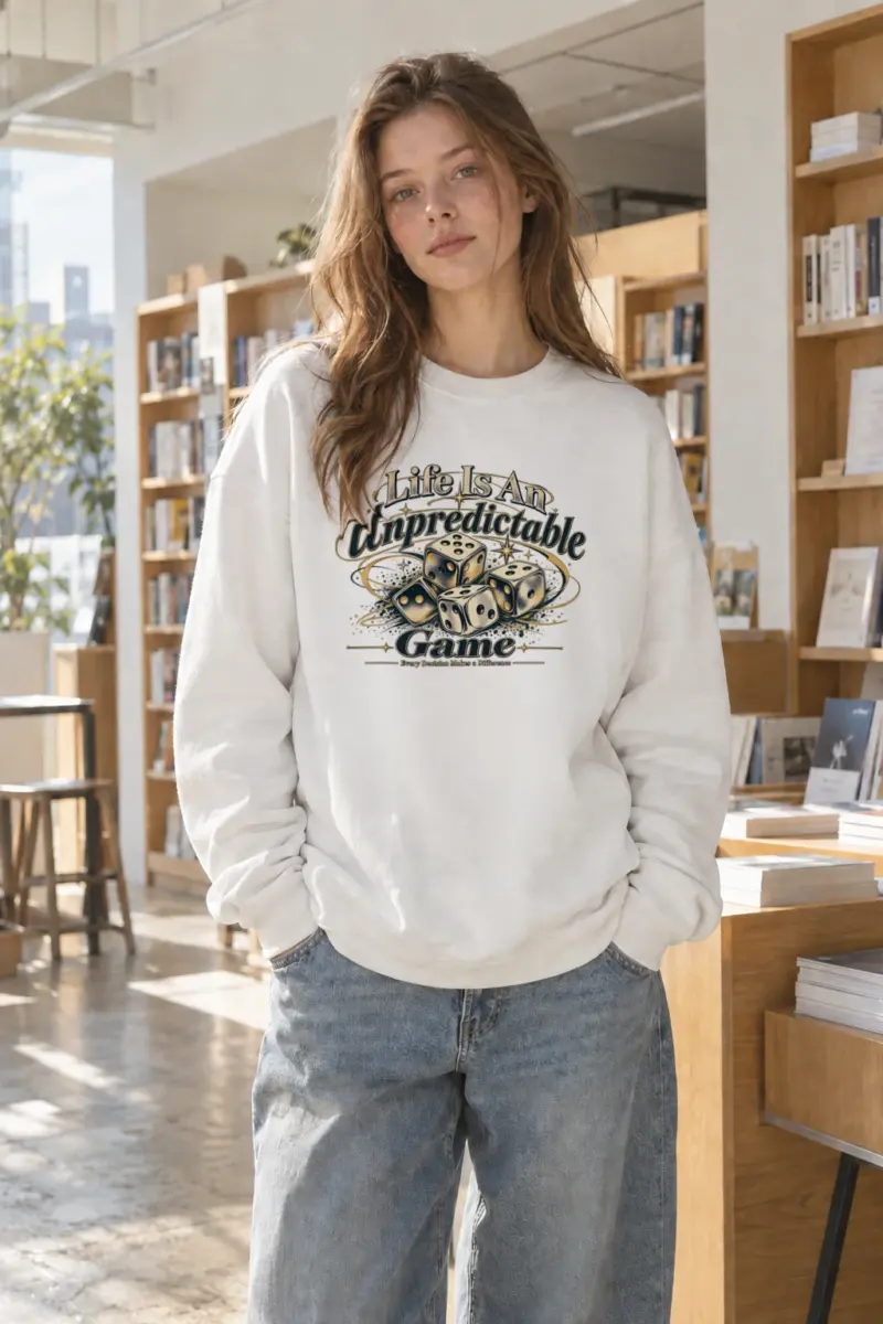 "Life Is Unpredictable" Heavy Blend Unisex Crewneck Sweatshirt | Gildan 18000