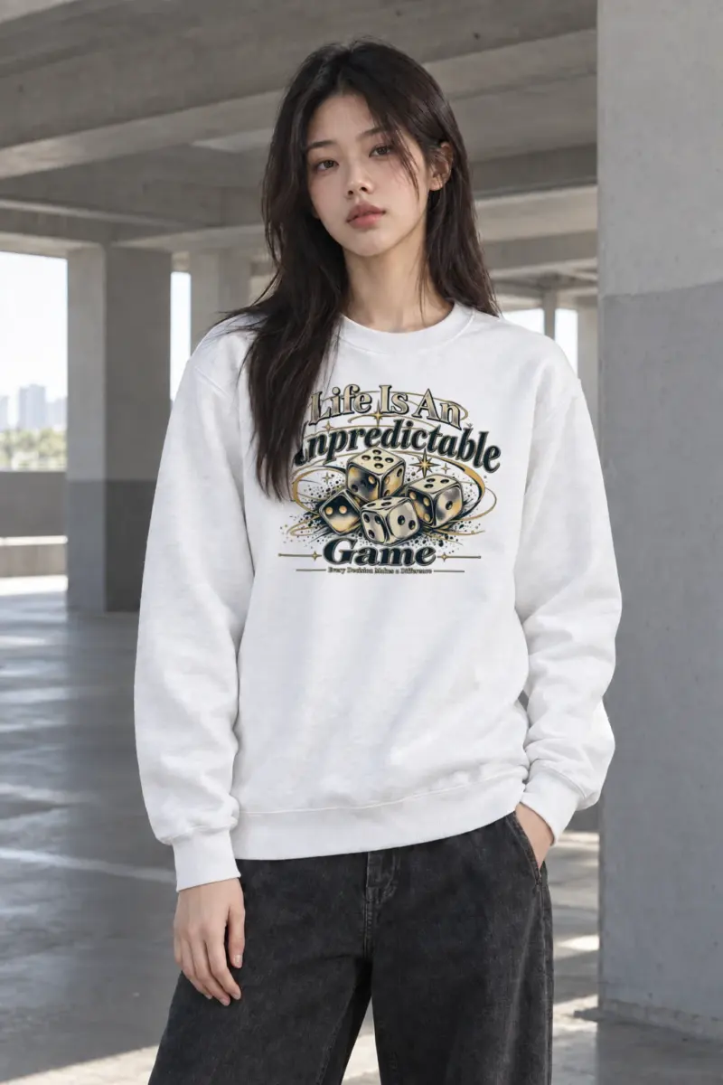 "Life Is Unpredictable" Heavy Blend Unisex Crewneck Sweatshirt | Gildan 18000