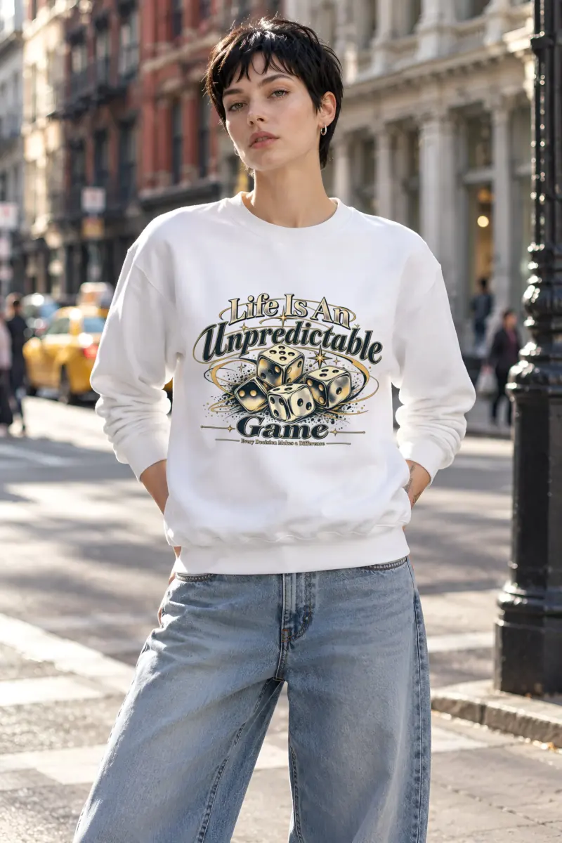 "Life Is Unpredictable" Heavy Blend Unisex Crewneck Sweatshirt