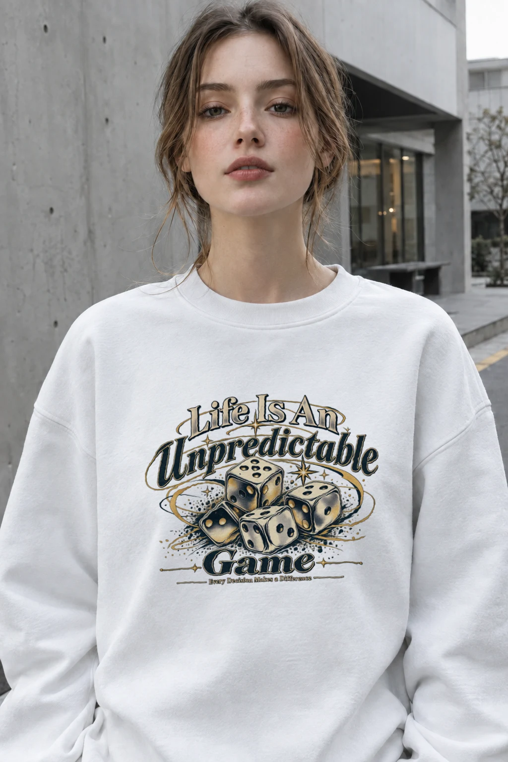 "Life Is Unpredictable" Heavy Blend Unisex Crewneck Sweatshirt | Gildan 18000