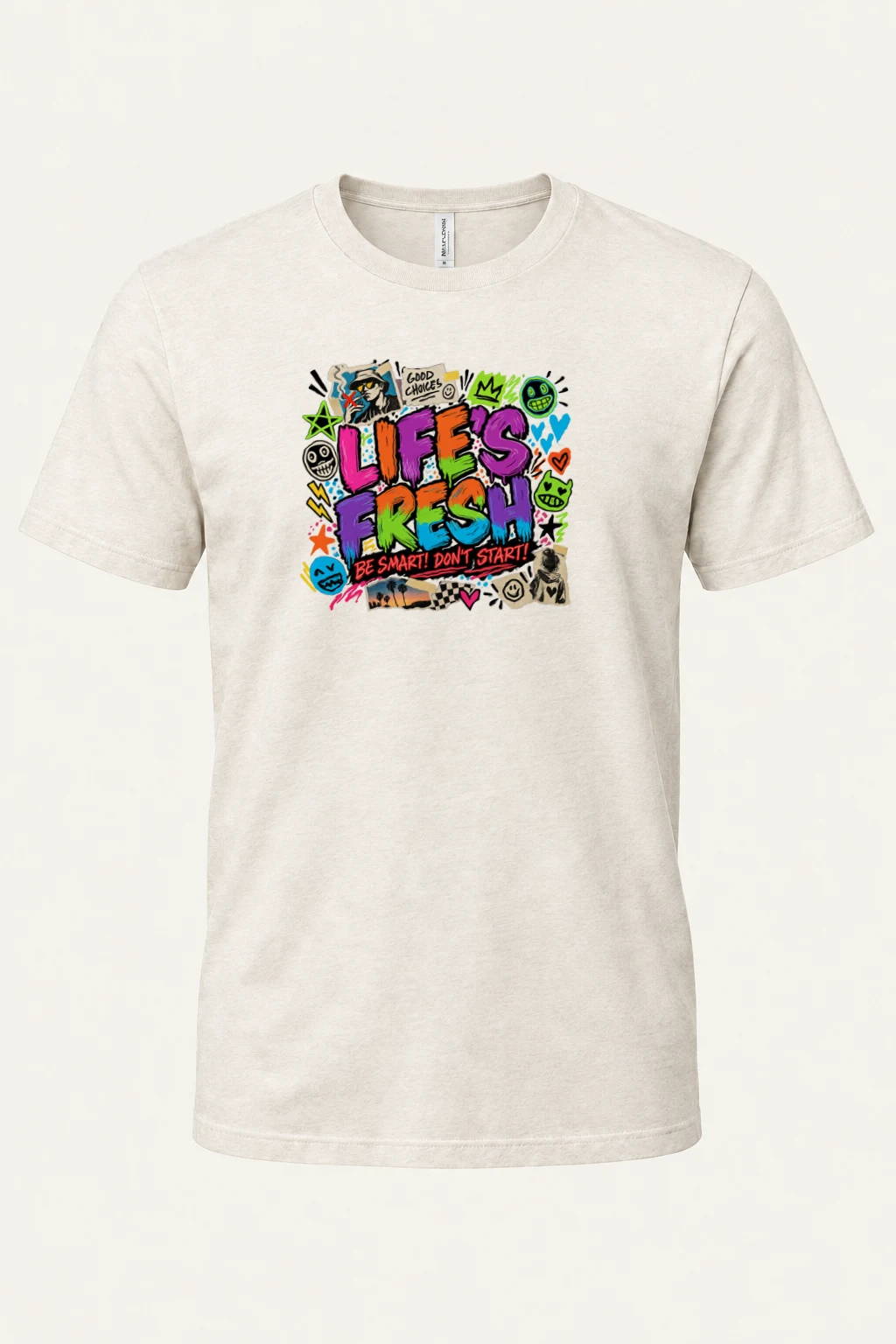 "Lifes Fresh Collage" Heavyweight Unisex Crewneck T-shirt | Gildan 5000