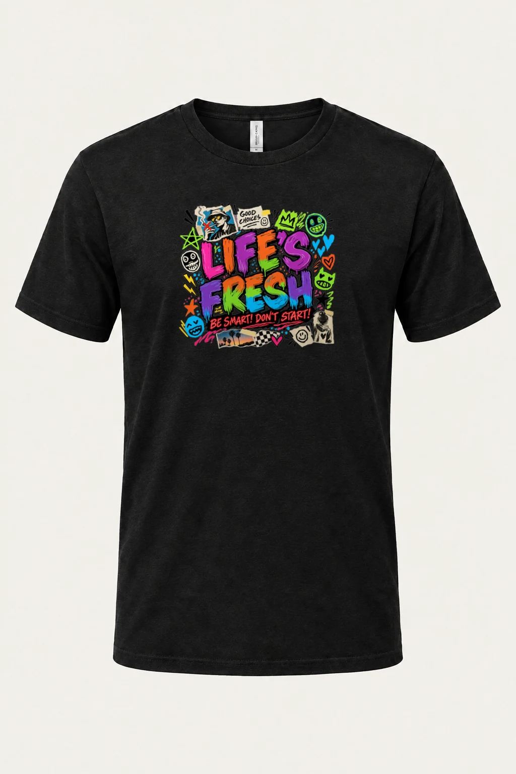 "Lifes Fresh Collage" Heavyweight Unisex Crewneck T-shirt | Gildan 5000