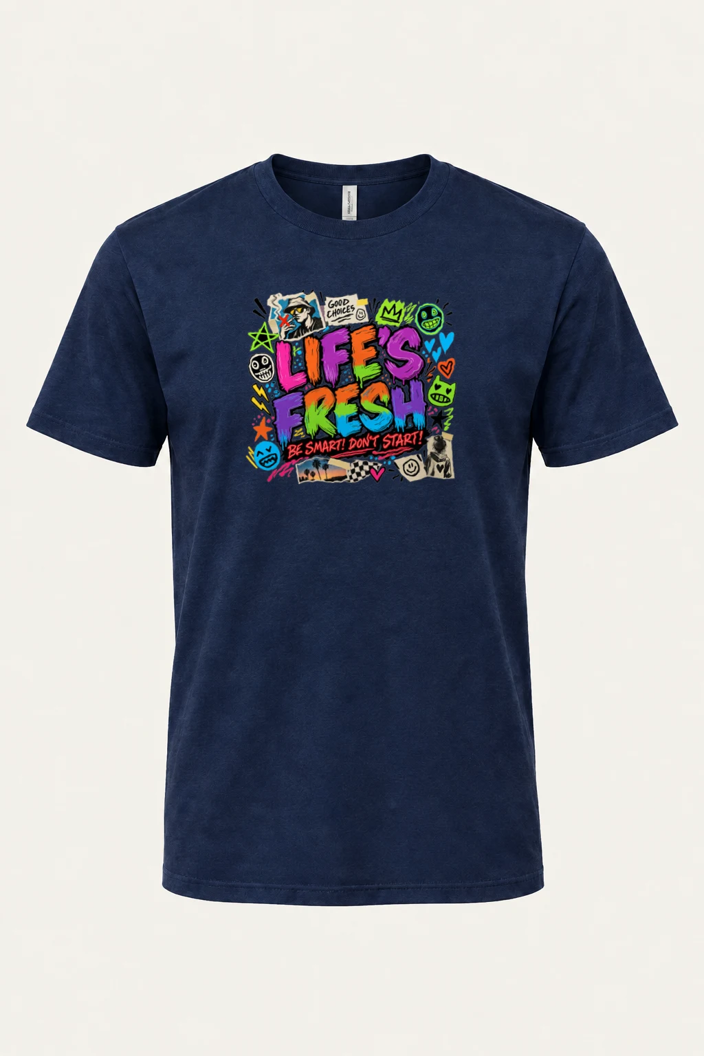 "Lifes Fresh Collage" Heavyweight Unisex Crewneck T-shirt | Gildan 5000