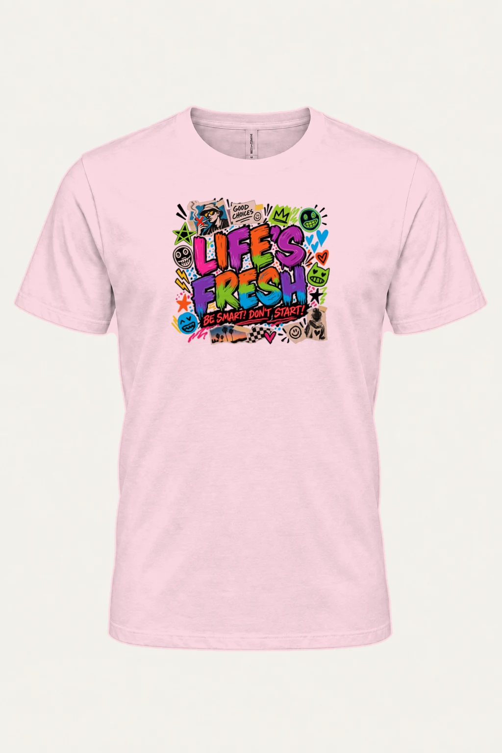 "Lifes Fresh Collage" Heavyweight Unisex Crewneck T-shirt | Gildan 5000