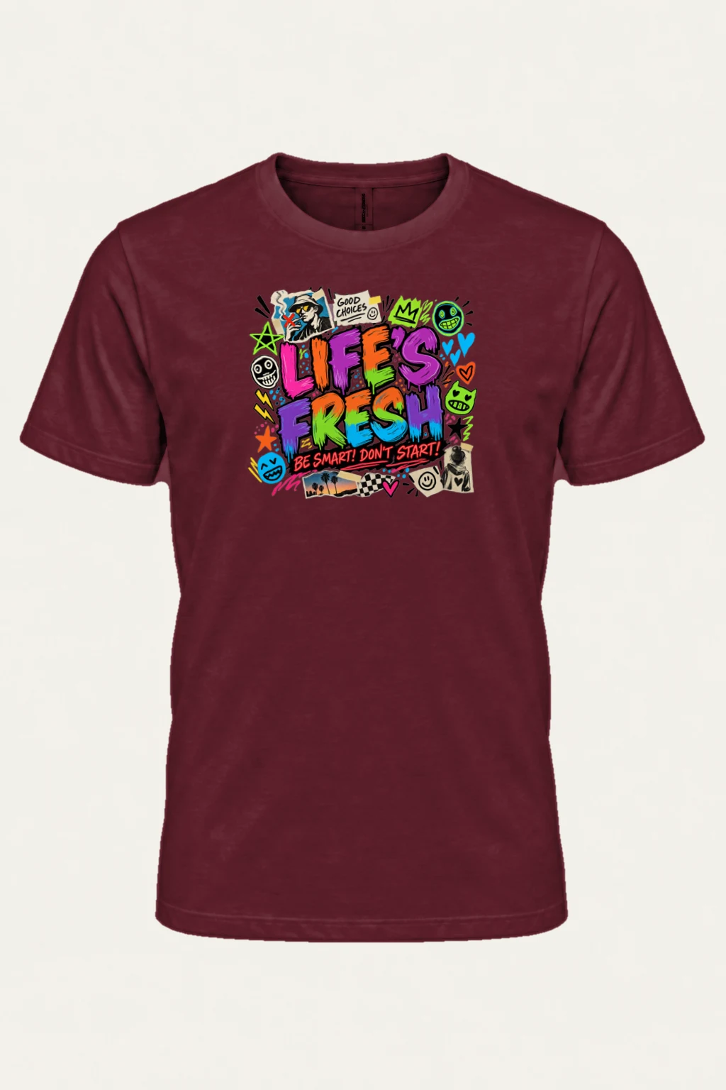 "Lifes Fresh Collage" Heavyweight Unisex Crewneck T-shirt | Gildan 5000