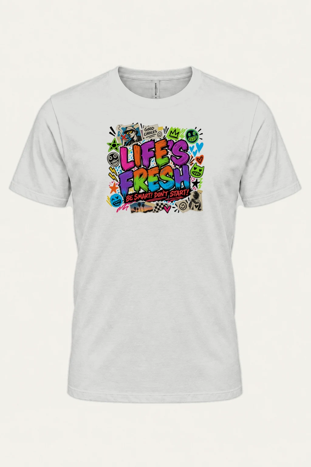 "Lifes Fresh Collage" Heavyweight Unisex Crewneck T-shirt | Gildan 5000