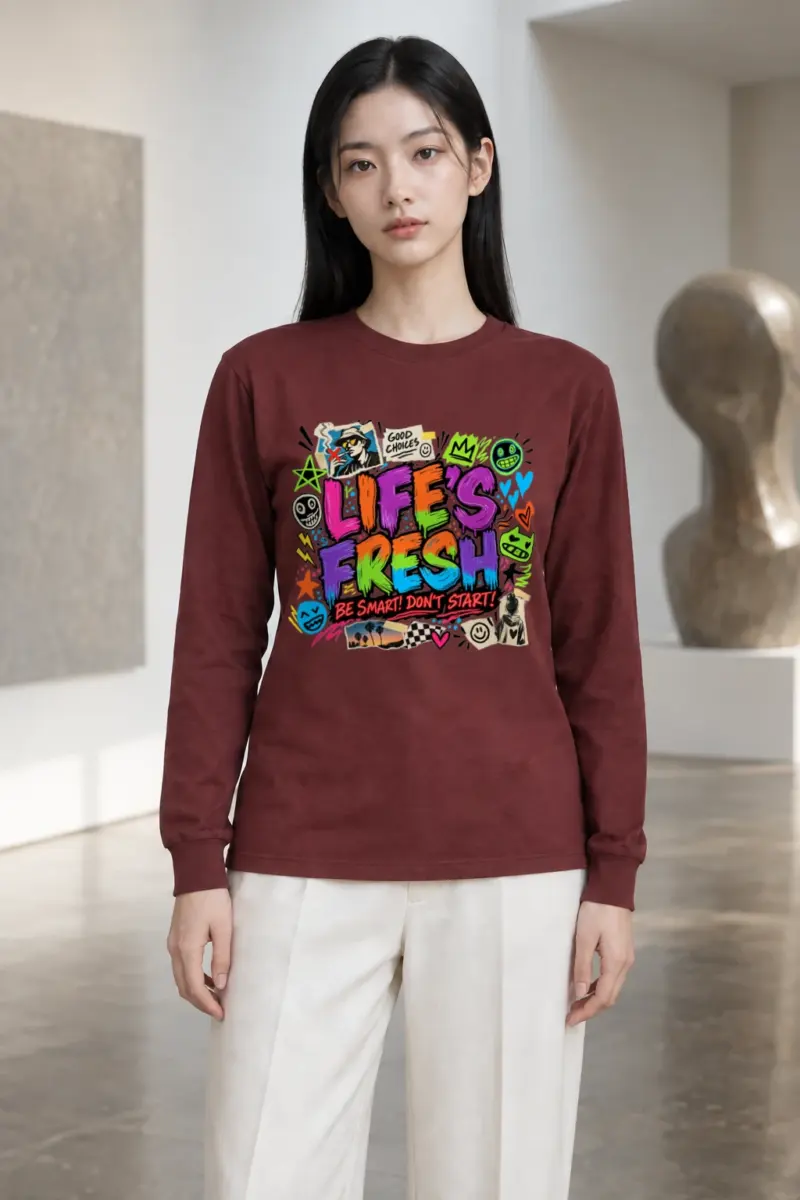 "Lifes Fresh Collage" Unisex Longsleeve T-shirt | Gildan 2400