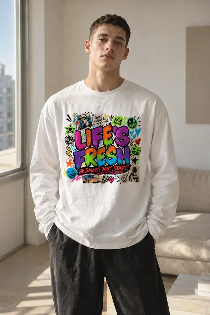 "Lifes Fresh Collage" Unisex Longsleeve T-shirt | Gildan 2400