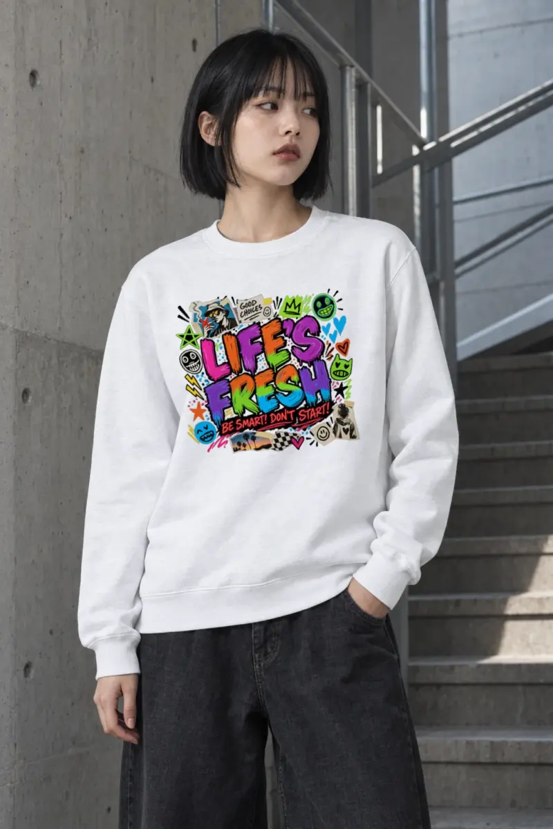 "Lifes Fresh Graffiti" Heavy Blend Unisex Crewneck Sweatshirt