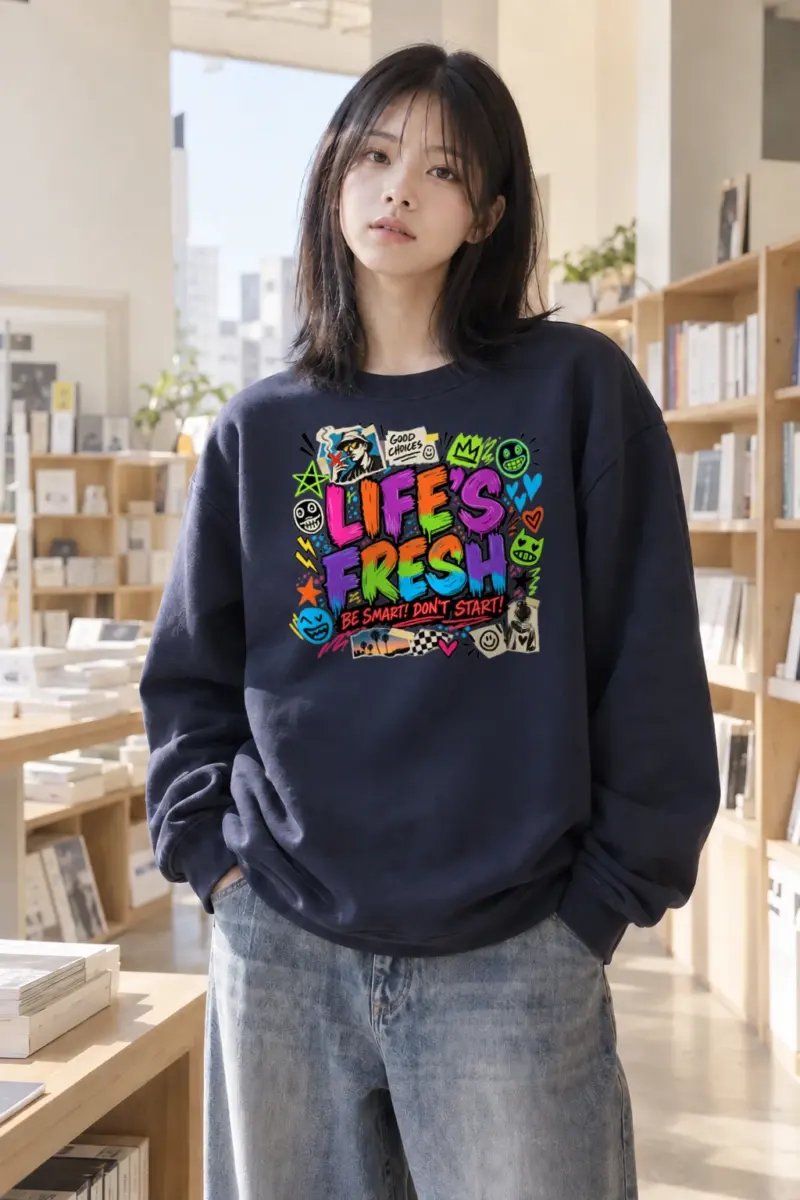 "Lifes Fresh Graffiti" Heavy Blend Unisex Crewneck Sweatshirt | Gildan 18000